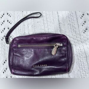 Cole Haan Plum Aubergine Leather Wristlet